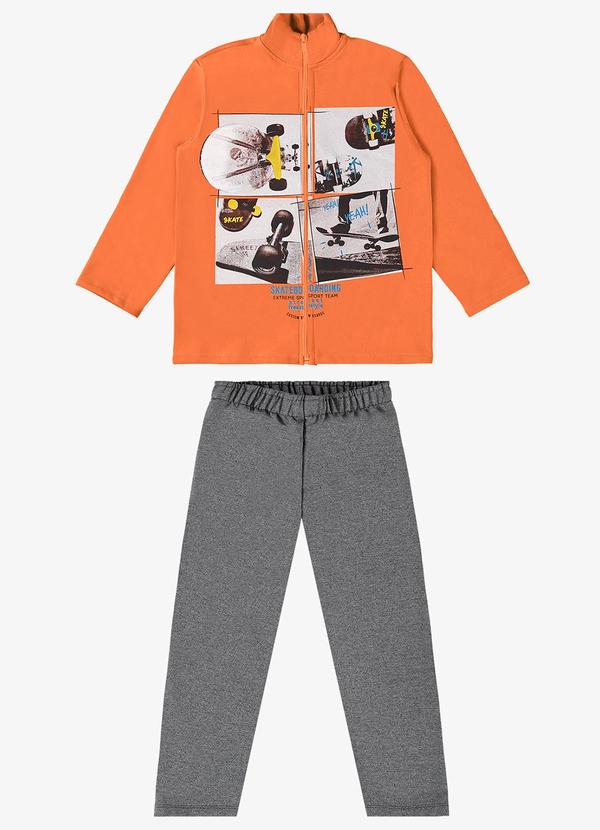 Rovi Kids - Conjunto Infantil Jaqueta com Calça Laranja