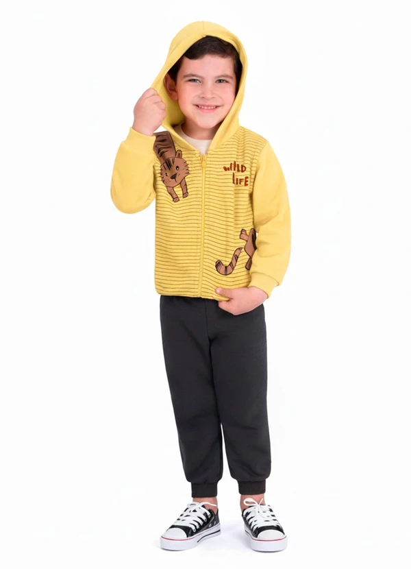 Ddk - Conjunto Infantil Jaqueta e Calça Amarelo