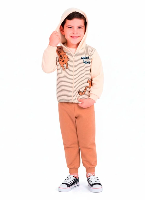 Ddk - Conjunto Infantil Jaqueta e Calça Bege
