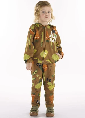 Três e Já - Conjunto Infantil Jaqueta e Calça Marrom - TRÊS E JÁ