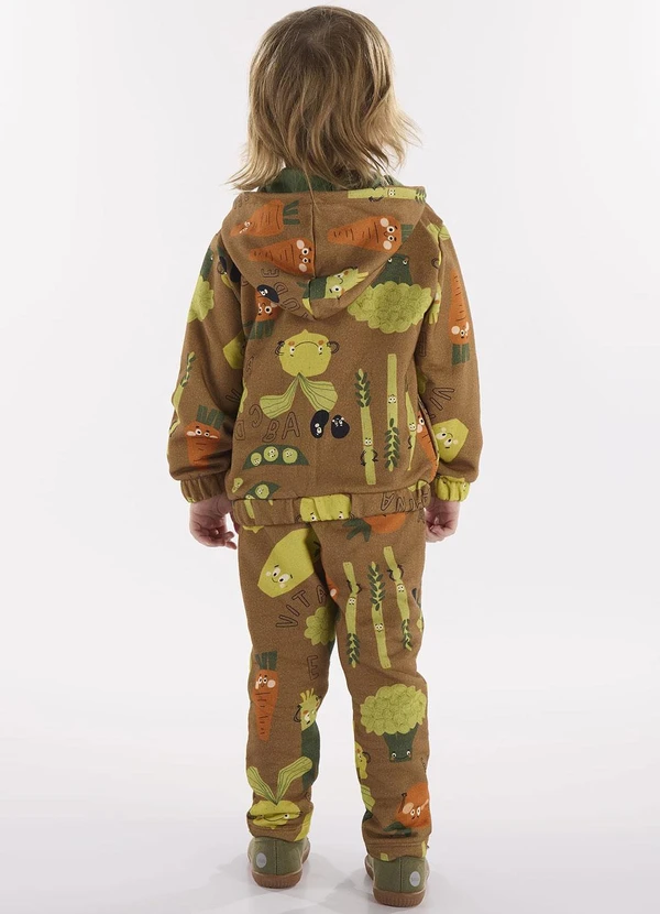 Três e Já - Conjunto Infantil Jaqueta e Calça Marrom 2