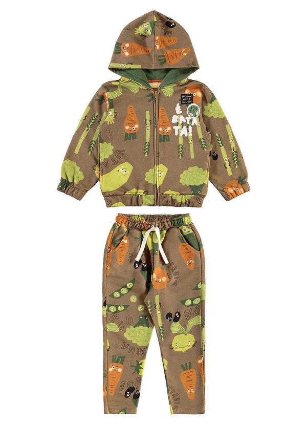 Três e Já - Conjunto Infantil Jaqueta e Calça Marrom 3