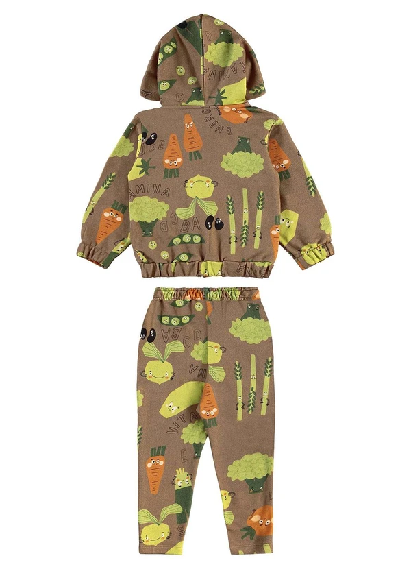 Três e Já - Conjunto Infantil Jaqueta e Calça Marrom 4