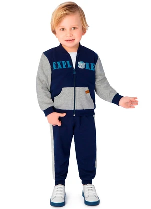 Ddk - Conjunto Infantil Jaqueta e Calça Moletom Azul - DDK