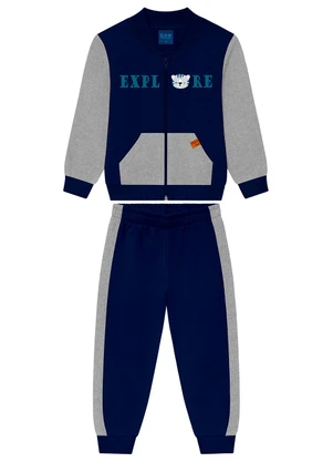 Ddk - Conjunto Infantil Jaqueta e Calça Moletom Azul - DDK