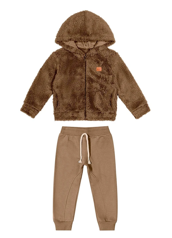 Colorittá - Conjunto Infantil Jaqueta Peluciada Marrom