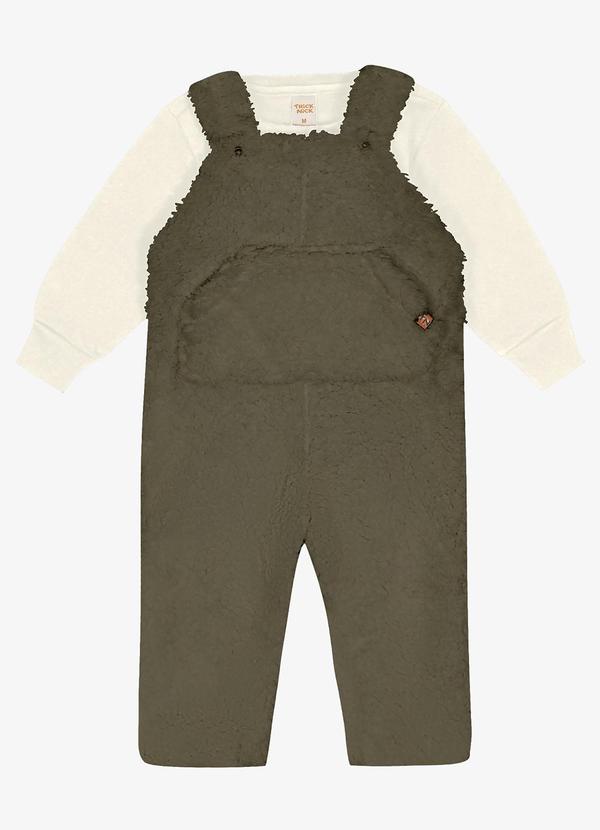 Trick Nick - Conjunto Infantil Macacão com Camiseta Bege