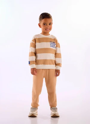 Up Baby - Conjunto Infantil Masc Molecotton Bege - UP BABY
