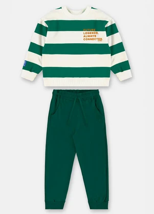 Up Baby - Conjunto Infantil Masc Molecotton Verde - UP BABY