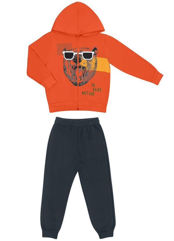 Rovi Kids - Conjunto Infantil Menino Bear Laranja