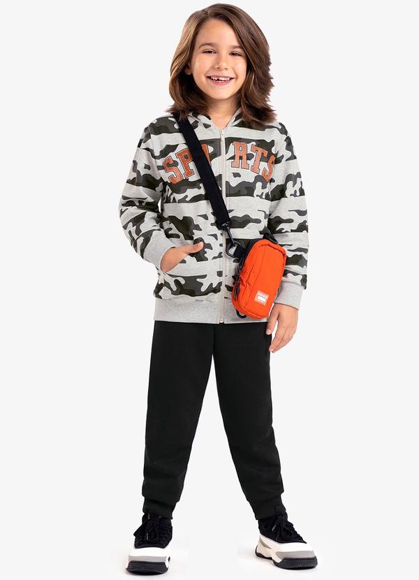 Rovi Kids - Conjunto Infantil Masculino Camuflado Cinza