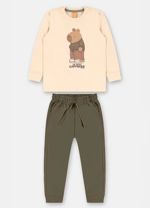 Up Baby - Conjunto Infantil Masculino Capivara Bege - UP BABY