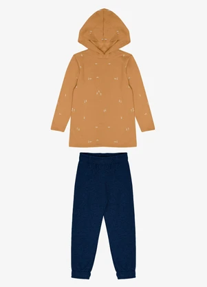 Select - Conjunto Infantil Masculino Moletinho Marrom - SELECT