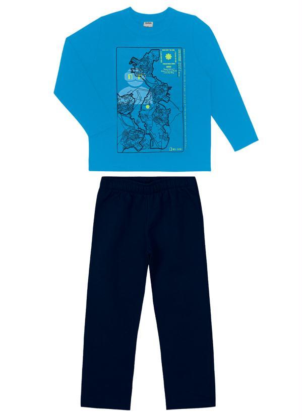 Rovi Kids - Conjunto Infantil Menino Robô Azul