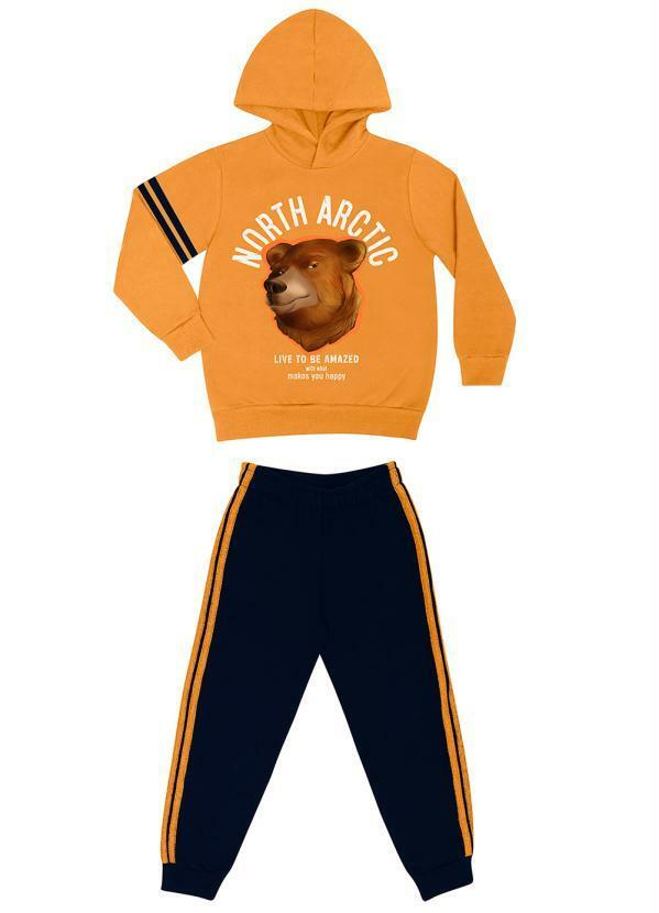 Rovi Kids - Conjunto Infantil Menino Urso Amarelo