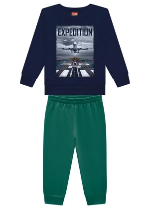 Kyly - Conjunto Infantil Menino Avião Azul - KYLY