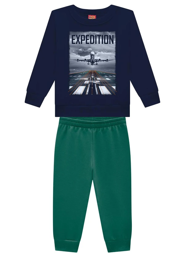 Kyly - Conjunto Infantil Menino Avião Azul
