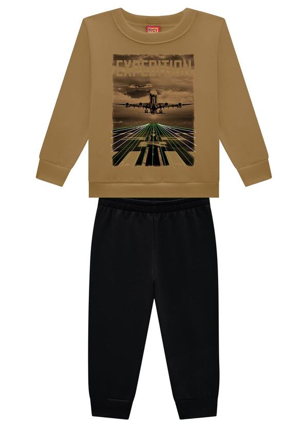 Kyly - Conjunto Infantil Menino Avião Marrom 2