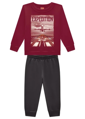 Kyly - Conjunto Infantil Menino Avião Vermelho - KYLY