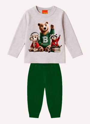 Kyly - Conjunto Infantil Menino Bichinhos Cinza - KYLY