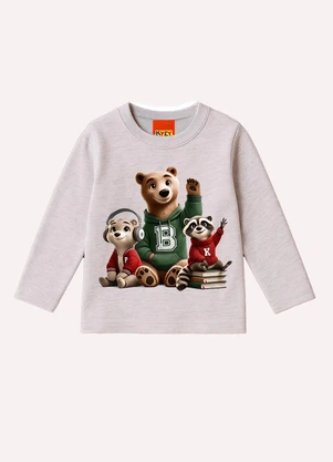 Kyly - Conjunto Infantil Menino Bichinhos Cinza - KYLY