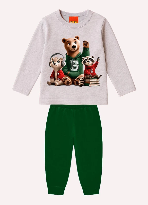 Kyly - Conjunto Infantil Menino Bichinhos Cinza