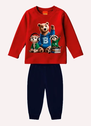 Kyly - Conjunto Infantil Menino Bichinhos Vermelho - KYLY