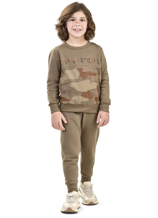 Elian - Conjunto Infantil Menino Blusão Camuflado Marrom 1
