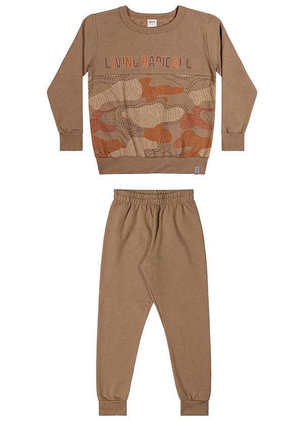 Elian - Conjunto Infantil Menino Blusão Camuflado Marrom 2