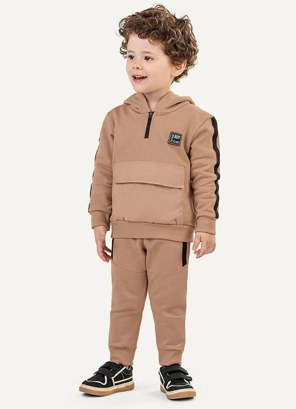 Colorittá - Conjunto Infantil Menino Blusão com Zíper Marrom