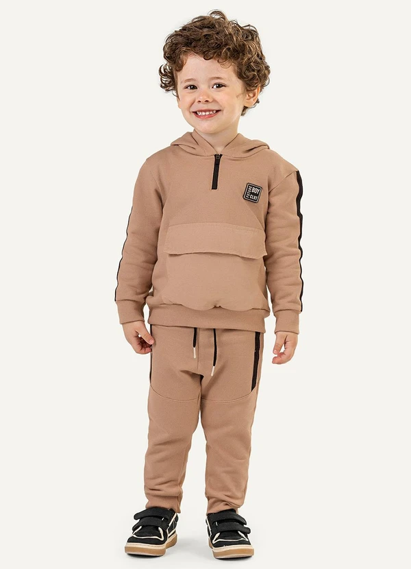 Colorittá - Conjunto Infantil Menino Blusão com Zíper Marrom 2