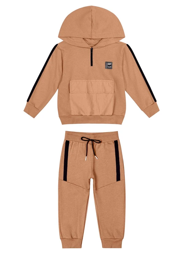 Colorittá - Conjunto Infantil Menino Blusão com Zíper Marrom 3