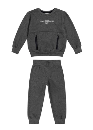 Colorittá - Conjunto Infantil Menino Bolsos com Zíper Cinza - COLORITTÁ