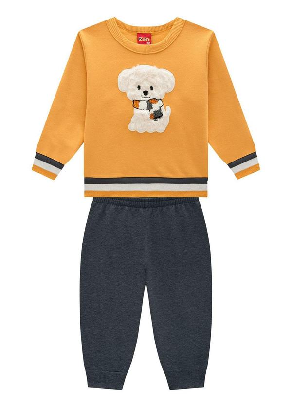 Kyly - Conjunto Infantil Menino Bordado Amarelo