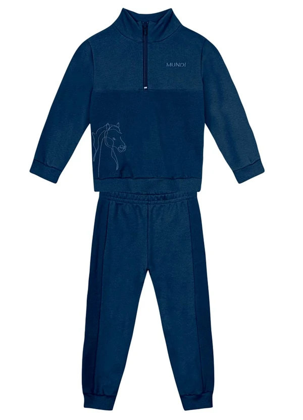 Brandili Mundi - Conjunto Infantil Menino BordadoAzul