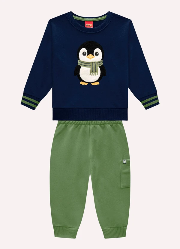 Kyly - Conjunto Infantil Menino Bordado Azul