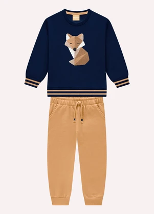 Milon - Conjunto Infantil Menino Bordado Azul - MILON