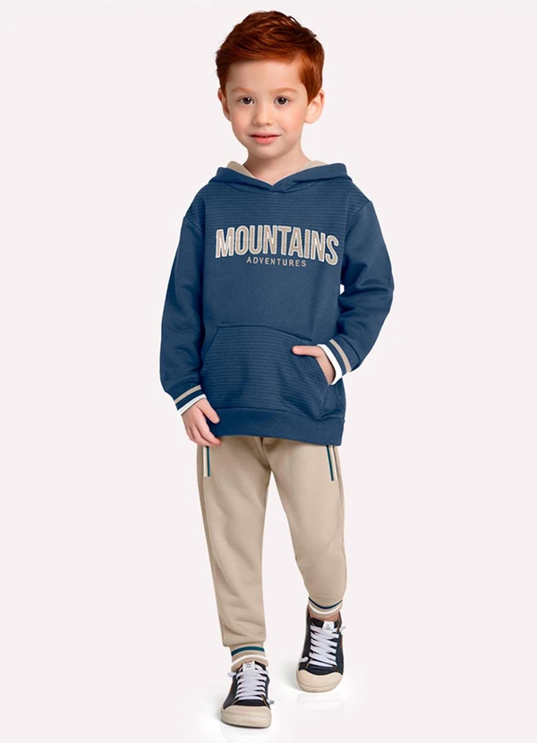 Milon - Conjunto Infantil Menino Bordado Azul