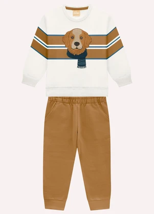 Milon - Conjunto Infantil Menino Bordado Branco - MILON