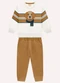 Milon - Conjunto Infantil Menino Bordado Branco - variação: Branco