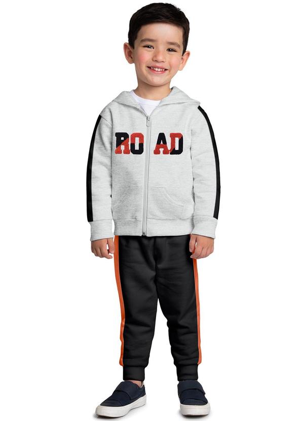 Kyly - Conjunto Infantil Menino Bordado Cinza