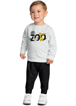 Kyly - Conjunto Infantil Menino Bordado Cinza - KYLY