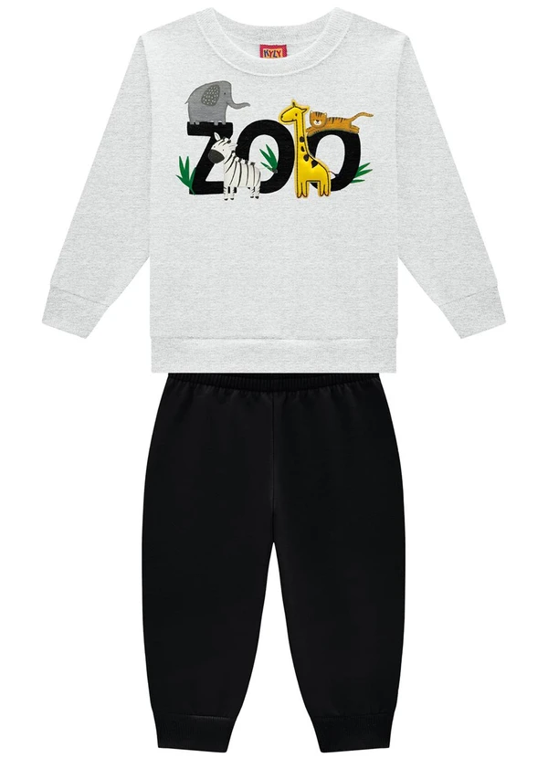 Kyly - Conjunto Infantil Menino Bordado Cinza 2