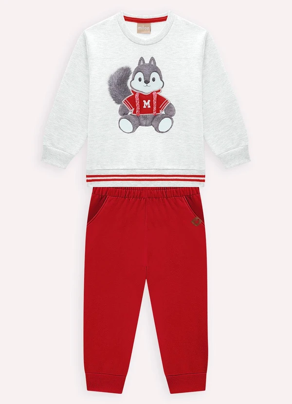 Milon - Conjunto Infantil Menino Bordado Cinza 2