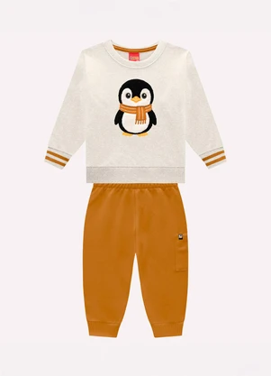 Kyly - Conjunto Infantil Menino Bordado Cinza - KYLY