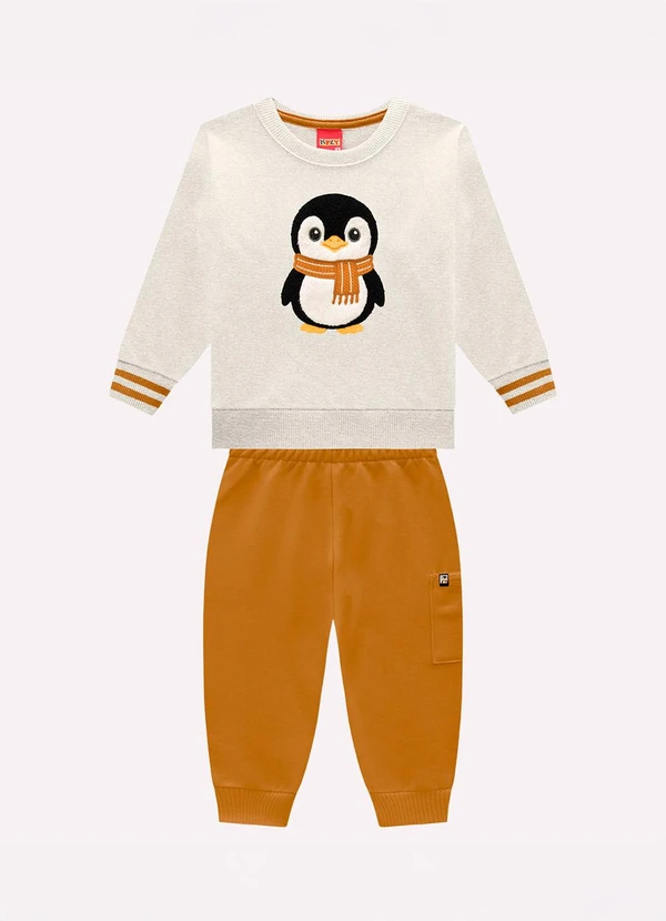Kyly - Conjunto Infantil Menino Bordado Cinza