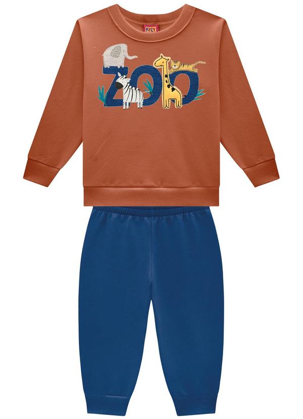 Kyly - Conjunto Infantil Menino Bordado Laranja