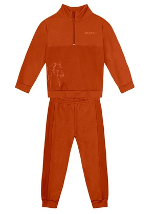 Brandili Mundi - Conjunto Infantil Menino BordadoMarrom - BRANDILI MUNDI