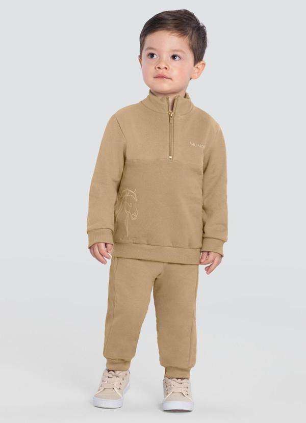 Brandili Mundi - Conjunto Infantil Menino BordadoMarrom