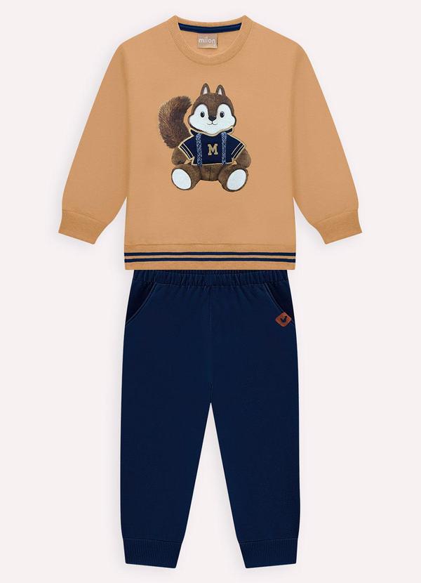 Milon - Conjunto Infantil Menino Bordado Marrom 1